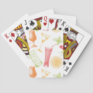 Jeu De Cartes Motif de cocktails esquissé