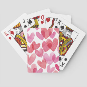 Jeu De Cartes Motif de coeur aquarelle