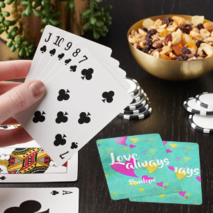 Jeu De Cartes Motif de coeur mignon Aimer toujours votre nom Val