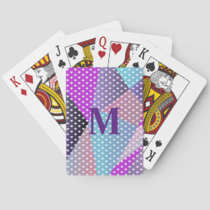 Jeu De Cartes Motif de cœurs géométriques violets dégradés