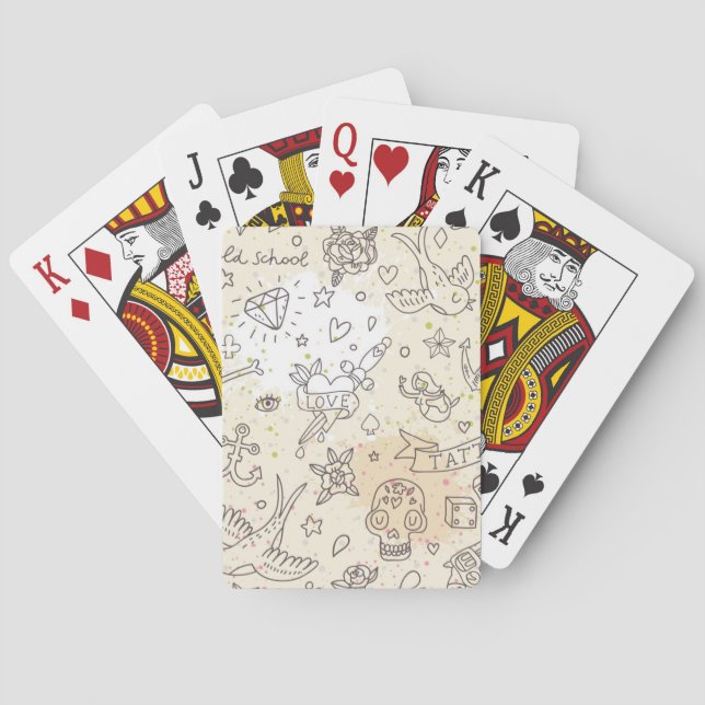 Jeu De Cartes Motif de concept de tatouage (dos)