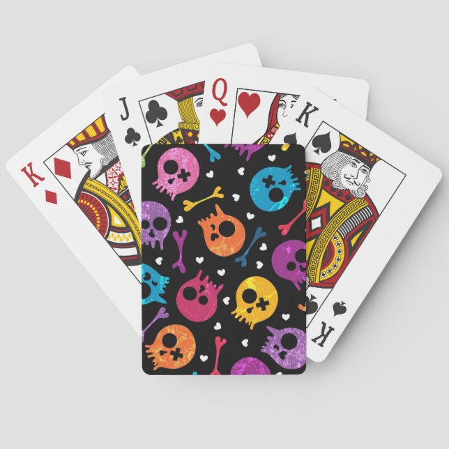 Jeu De Cartes Motif de crânes (dos)