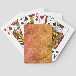 Jeu De Cartes Motif de croquis vintage Starfish Seashell