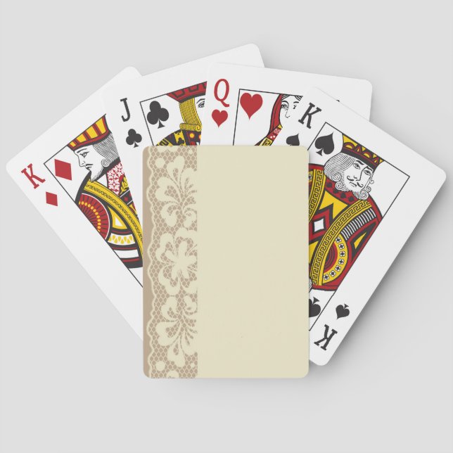 Jeu De Cartes Motif de dentelle, cru 7 de fleur (dos)