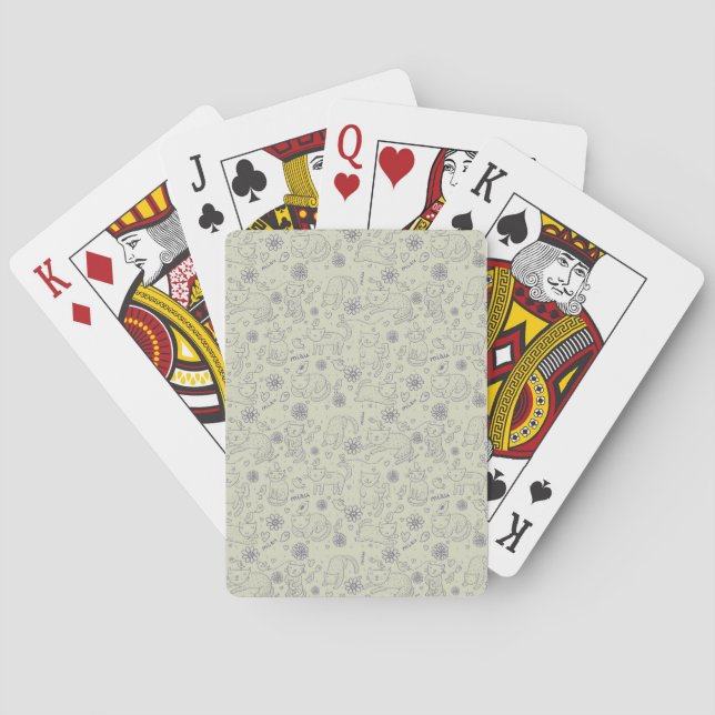Jeu De Cartes Motif de dessin animé avec des chats amusants (dos)