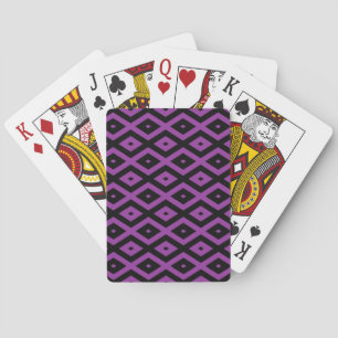 Jeu De Cartes Motif de diamants violet et noir