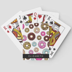 Jeu De Cartes Motif De Donuts, De Donuts Colorés, Votre Nom