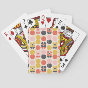 Jeu De Cartes Motif de fleur moderne de la moitié du siècle