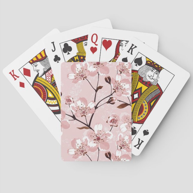 Jeu De Cartes Motif de fleurs de cerisier (dos)