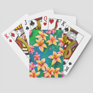 Jeu De Cartes Motif de fleurs tropicales hawaïennes
