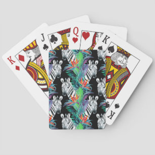 Jeu De Cartes Motif De Fleurs Zébrées Et Exotiques
