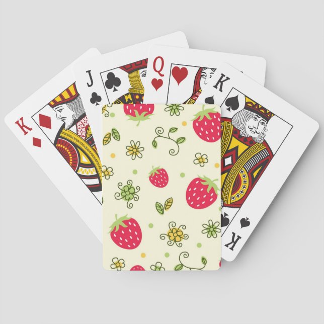 Jeu De Cartes Motif de fraises (dos)