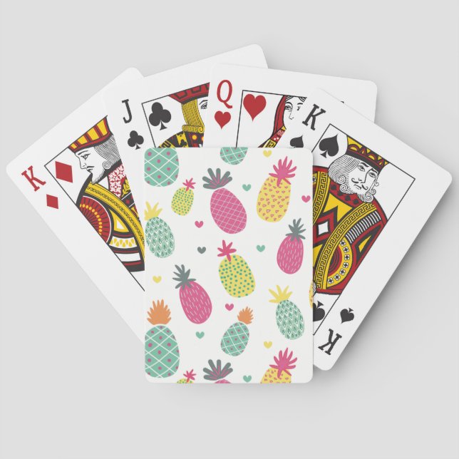 Jeu De Cartes Motif de fruits d'ananas tropicaux (dos)
