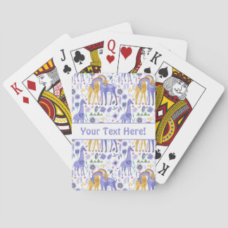 Jeu De Cartes Motif de girafes jaunes Turquoises violettes de Wh