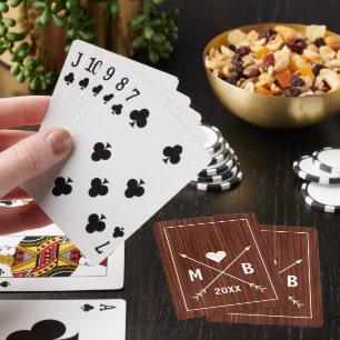 Jeu De Cartes Motif de grain de bois de style cabine rustique pe