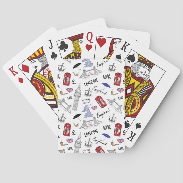 Jeu De Cartes Motif de griffonnages de ville de Londres (dos)