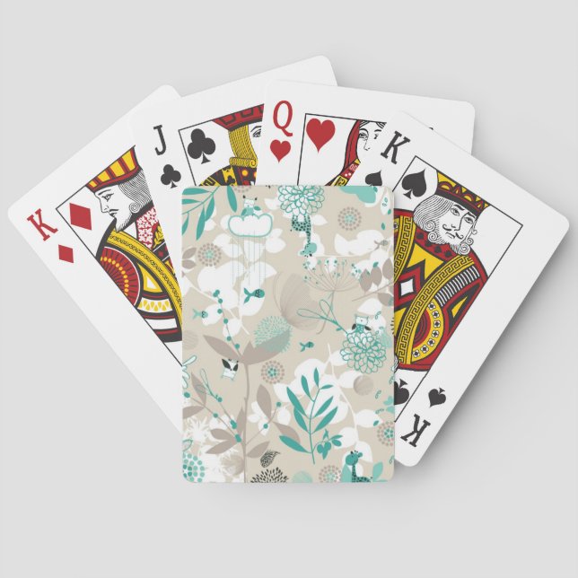 Jeu De Cartes Motif de jardin (dos)