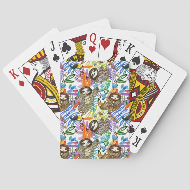 Jeu De Cartes Motif de la jante d'aquarelle de dessin (dos)