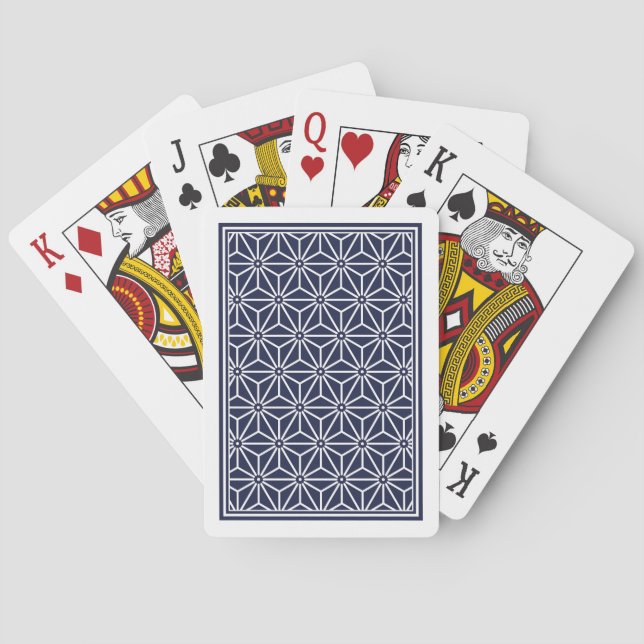Jeu De Cartes Motif de la marine orientale Blue Asanoha Japon (dos)