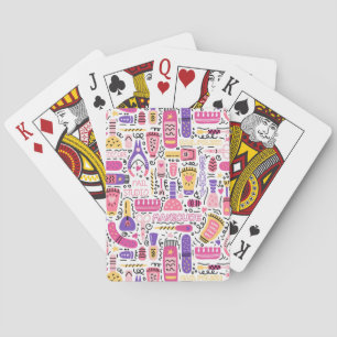 Jeu De Cartes Motif de manucure à doodle mignon