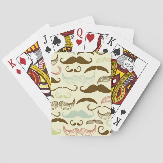 Jeu De Cartes Motif de moustache, rétro style 4 (dos)