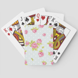 Jeu De Cartes Motif de papier peint d'élégance des roses roses 4