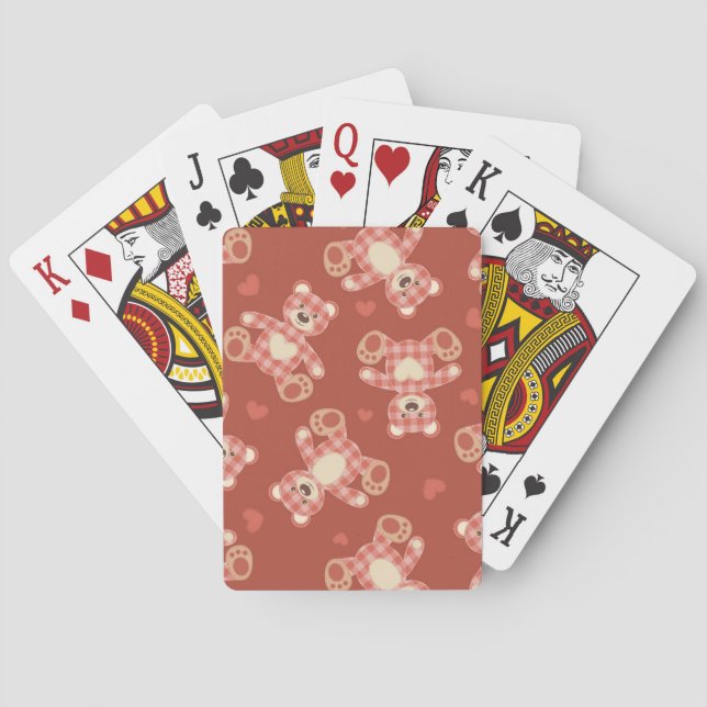 Jeu De Cartes motif de patchwork d'ours (dos)