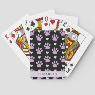 Jeu De Cartes Motif De Pâtes, Pâtes Lilac, Coeurs, Votre Nom