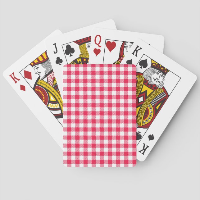 Jeu De Cartes Motif de pays En vichy rouge classique (dos)