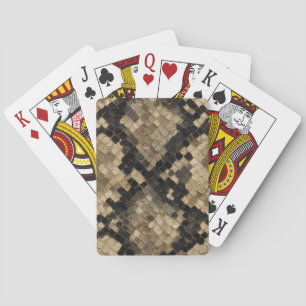 Jeu De Cartes Motif de peau de serpent doré et noir de luxe