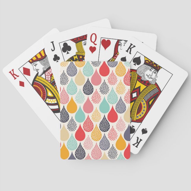 Jeu De Cartes Motif de point d'art pop Raindrop (dos)