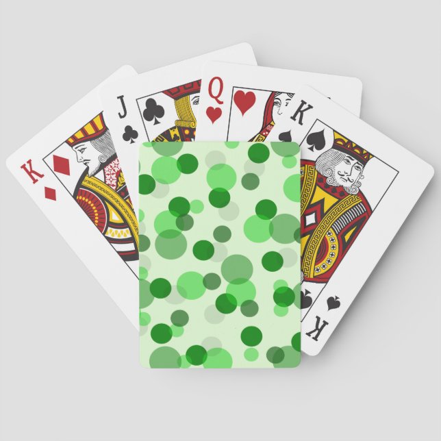 Jeu De Cartes Motif de points verts transparents (dos)