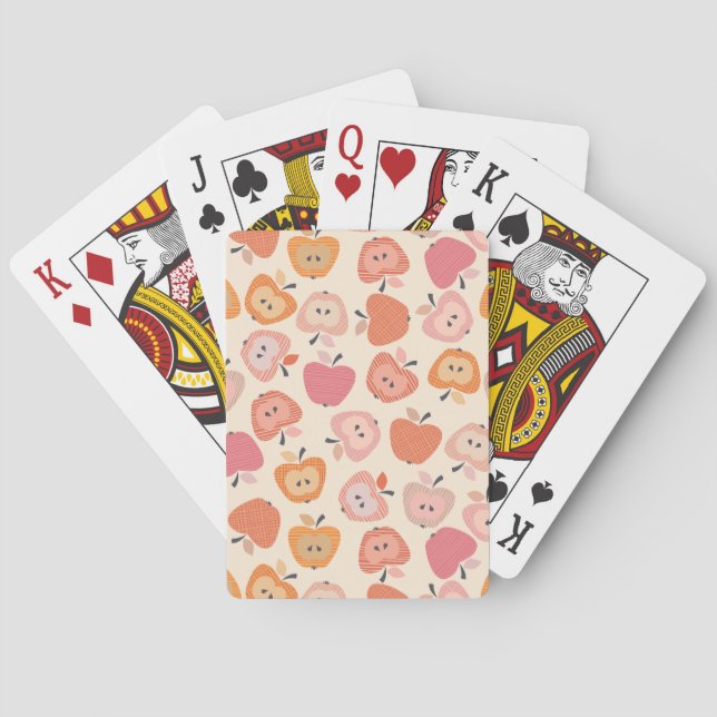 Jeu De Cartes Motif de pomme rose et orange mignon (dos)