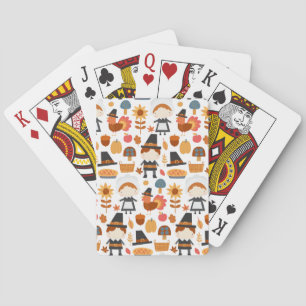 Jeu De Cartes Motif de récolte de pèlerins d'action de grâce