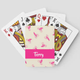 Jeu De Cartes Motif de silhouette cycliste rose