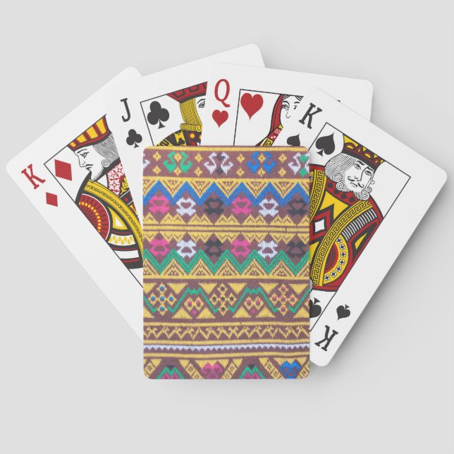 Jeu De Cartes Motif de soie thaïlandais tissé à la main (dos)