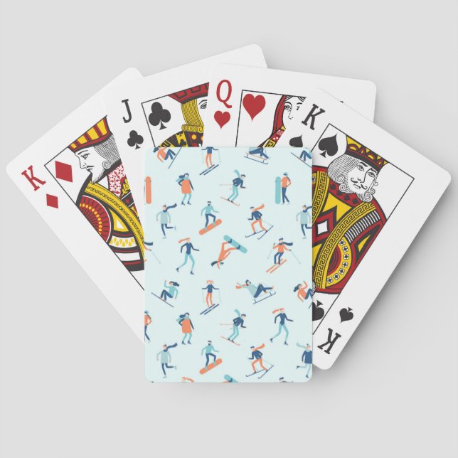 Jeu De Cartes Motif de sports d'hiver (dos)