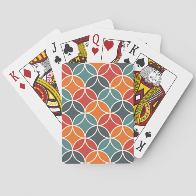 Jeu De Cartes Motif de style moderne coloré du milieu du siècle (dos)