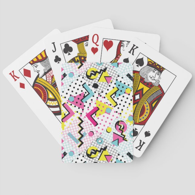 Jeu De Cartes Motif de style postmoderne Memphis (dos)