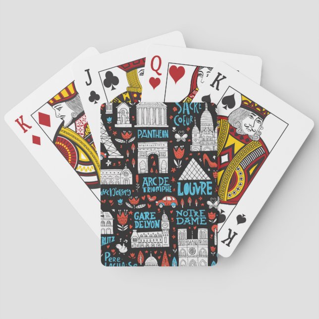 Jeu De Cartes Motif de symboles de la France | (dos)