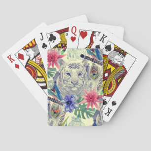 Jeu De Cartes Motif de tigre de style indien vintage