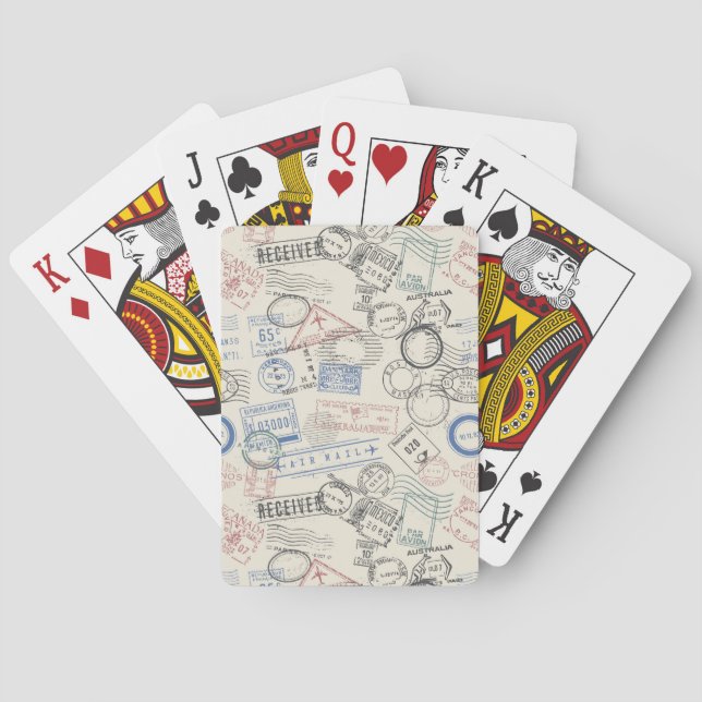 Jeu De Cartes Motif de timbres-poste du monde (dos)