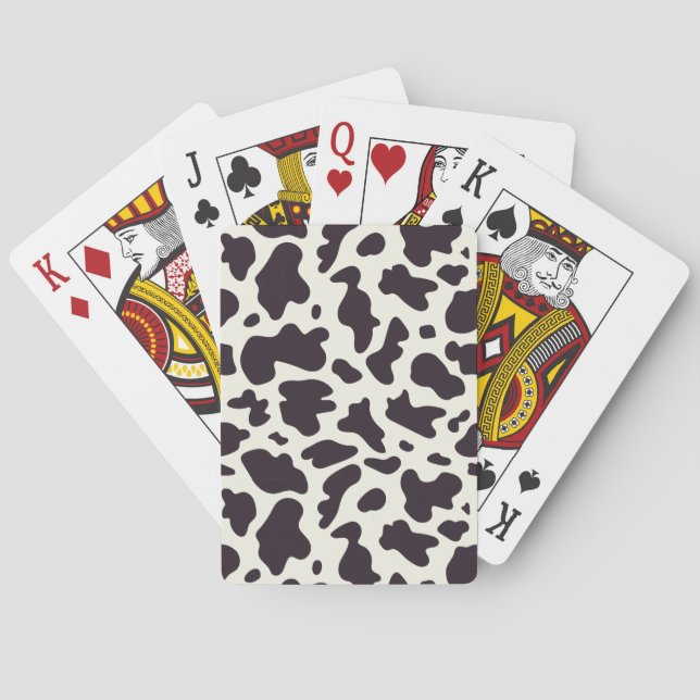 Jeu De Cartes Motif de vache noir et blanc Imprimer (dos)