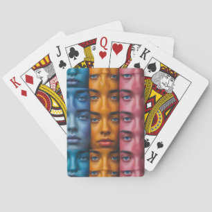 Jeu De Cartes Motif des faces colorées