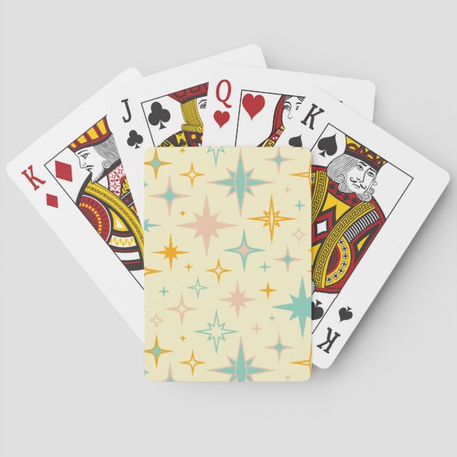 Jeu De Cartes Motif d'étoiles rétro colorées (dos)