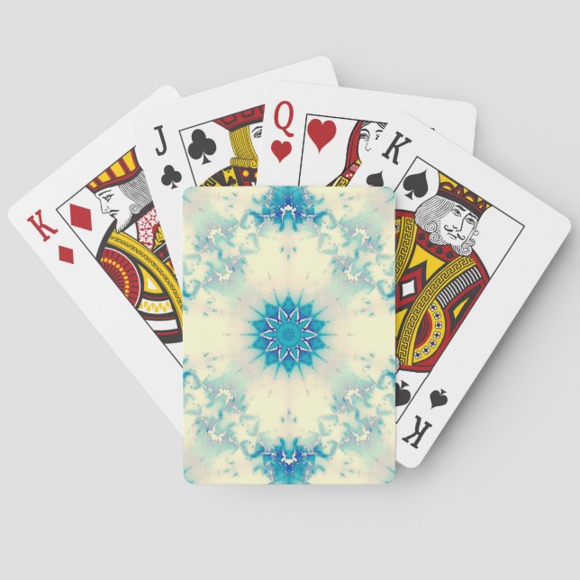 Jeu De Cartes Motif d'hiver Frosty Blue Snowflake (dos)