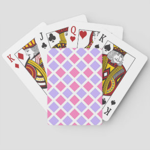 Jeu De Cartes Motif diamant à carreaux rose violet