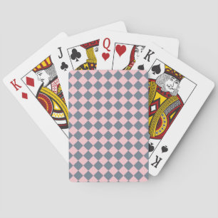 Jeu De Cartes Motif diamant rose gris Checker