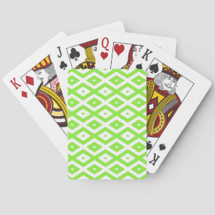 Jeu De Cartes Motif diamant vert citron et blanc