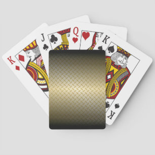 Jeu De Cartes Motif Diamondplate avec Fond Noir à Or